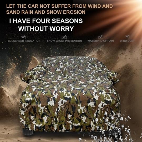 Mockhe Tata Indica Car Cover with Mirror Pocket and Soft Cotton Lining,Waterproof Tata Indica Car Body Cover, Army Print