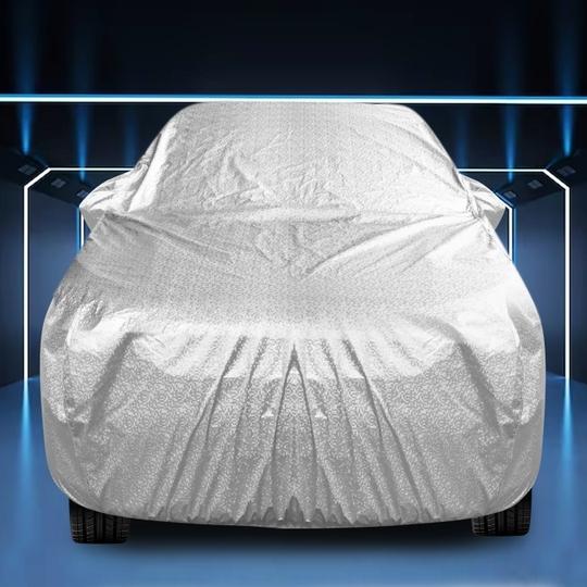 MOCKHE Waterproof Car Cover Compatible with Renault KWID with with Mirror Pocket, Soft Cotton Lining, Waterproof KWID Car Cover- Metallic Silver