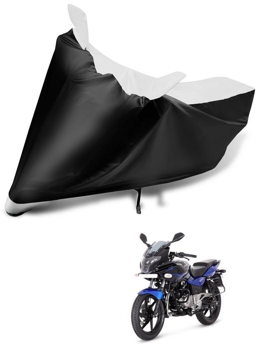 Mockhe Bike Body Cover for Bajaj Pulsar 220F , Dustproof UV Protection water resistant Custom Fit Cover-(Black-White )