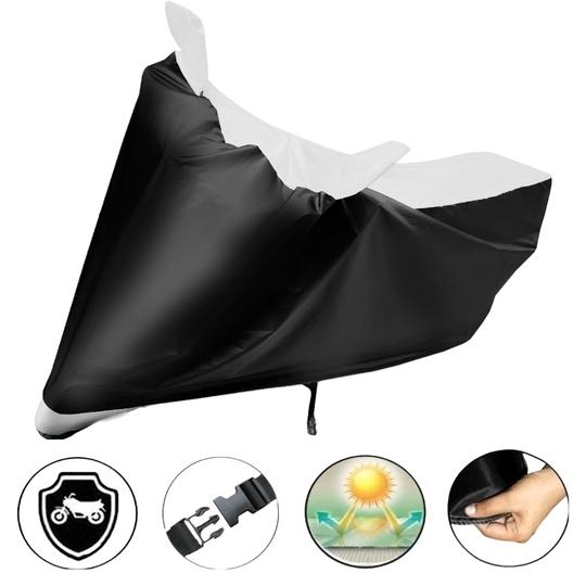 Mockhe Bike Body Cover for Bajaj Pulsar 220F , Dustproof UV Protection water resistant Custom Fit Cover-(Black-White )