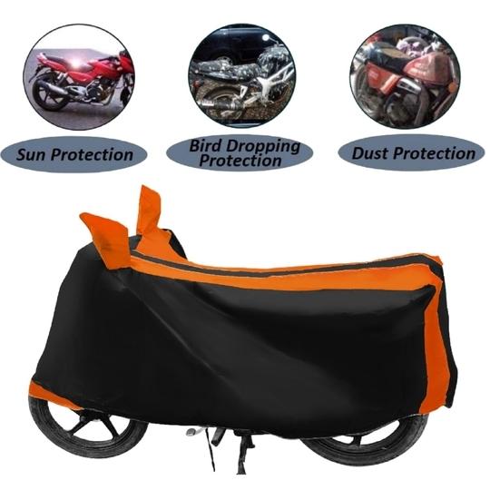 Mockhe Bike Cover for Honda Activa 4G , Dustproof UV Protection water resistant Custom Fit Cover-(Black-Orange )
