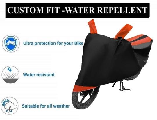 Mockhe Bike Cover for Honda Activa 4G , Dustproof UV Protection water resistant Custom Fit Cover-(Black-Orange )