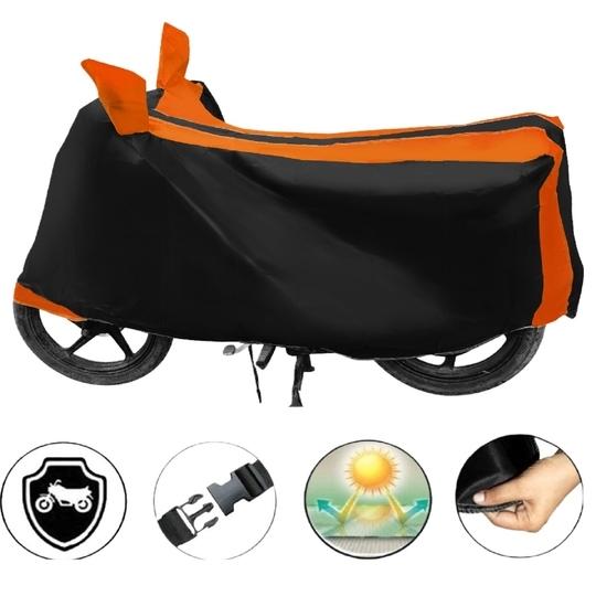 Mockhe Bike Cover for Honda Activa 4G , Dustproof UV Protection water resistant Custom Fit Cover-(Black-Orange )