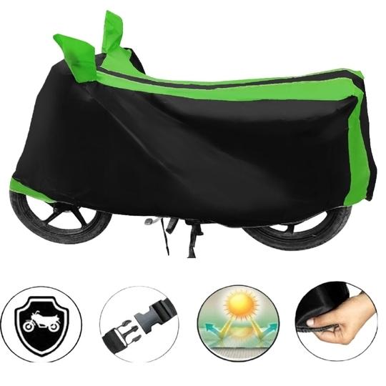 Mockhe Bike Cover for Hero HF Deluxe , Dustproof UV Protection water resistant Custom Fit Cover-(Black-Green )