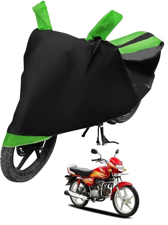 Mockhe Bike Cover for Hero HF Deluxe , Dustproof UV Protection water resistant Custom Fit Cover-(Black-Green )