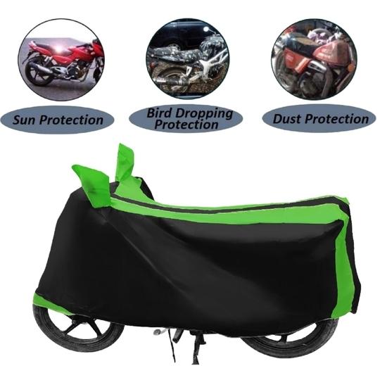 Mockhe Bike Cover for Hero HF Deluxe , Dustproof UV Protection water resistant Custom Fit Cover-(Black-Green )