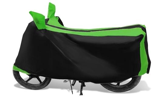 Mockhe Bike Cover for Hero HF Deluxe , Dustproof UV Protection water resistant Custom Fit Cover-(Black-Green )