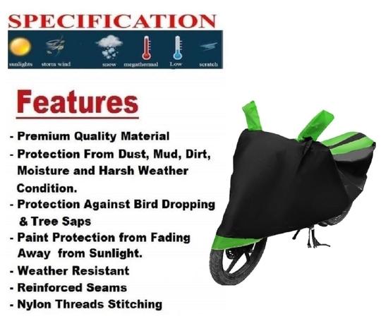 Mockhe Bike Cover for Hero HF Deluxe , Dustproof UV Protection water resistant Custom Fit Cover-(Black-Green )