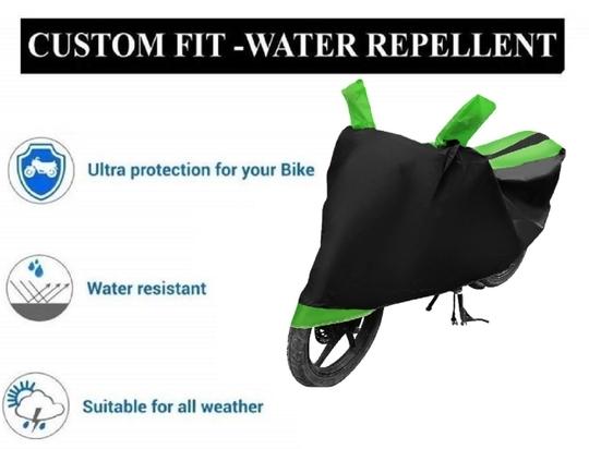 Mockhe Bike Cover for Hero HF Deluxe , Dustproof UV Protection water resistant Custom Fit Cover-(Black-Green )