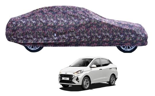 Mockhe Car Cover Compatible with Hyundai Aura with Triple Stitched, Water Resistant Car Body Cover, Jungle Print