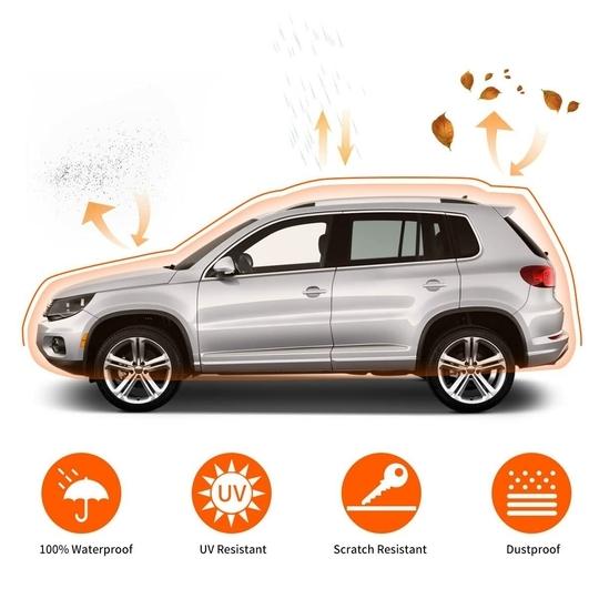 Mockhe Car Cover Compatible with Hyundai Aura with Triple Stitched, Water Resistant Car Body Cover, Jungle Print