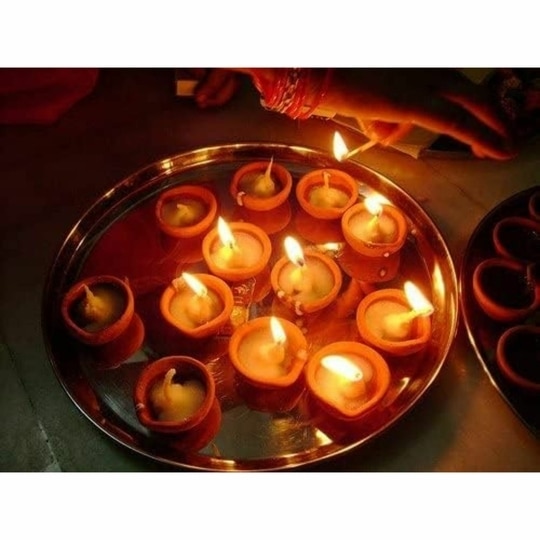 Yamsun Mitti Ka Diva Handmade Diya for Diwali Festival, Pooja Decoration, Traditional Clay Lamp, Eco-Friendly Oil Lamp, Ideal for Home and Temple Celebration Lighting | Pack of 6
