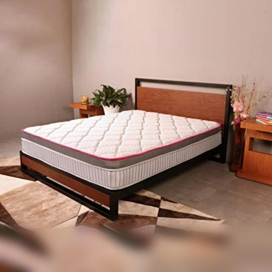 NestiN Grey Pocket Spring Orthopedic Mattress with Memory Foam for Comfort Sleep and Back Support Single Size-6x42x75 Inches