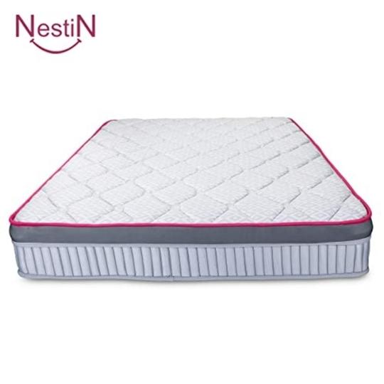 NestiN Grey Pocket Spring Orthopedic Mattress with Memory Foam for Comfort Sleep and Back Support Single Size-6x42x75 Inches