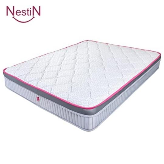 NestiN Grey Pocket Spring Orthopedic Mattress with Memory Foam for Comfort Sleep and Back Support Single Size-6x42x75 Inches
