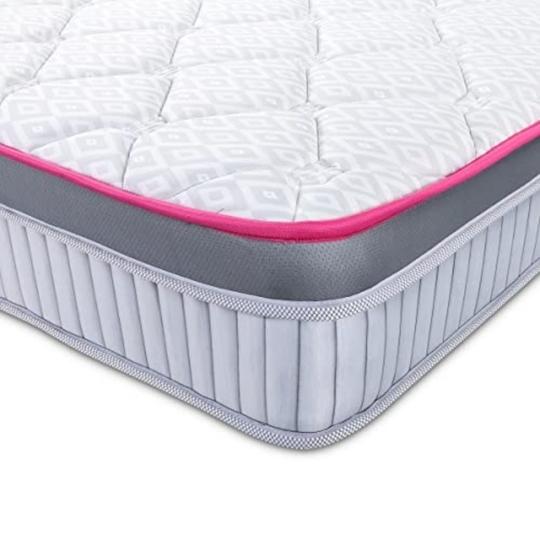 NestiN Grey Pocket Spring Orthopedic Mattress with Memory Foam for Comfort Sleep and Back Support Single Size-6x42x75 Inches