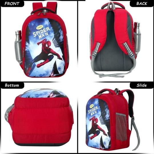 BAYO Spiderman 35 L 47cm For 1st/2nd/3rd/4th & 5th class school Bag Boys/Girls Waterproof School Bag (Red, 35 L)