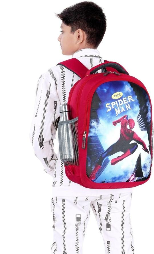 BAYO Spiderman 35 L 47cm For 1st/2nd/3rd/4th & 5th class school Bag Boys/Girls Waterproof School Bag (Red, 35 L)