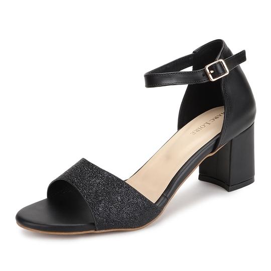 Marc Loire Women Black Embellished Block Heels