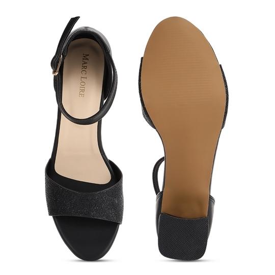 Marc Loire Women Black Embellished Block Heels