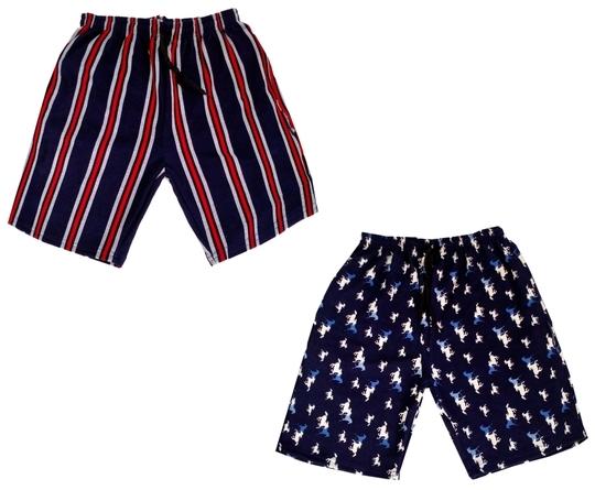 IndiWeaves Boys Dry-Fit Printed Bermuda Shorts (Pack of 2) Multicolor