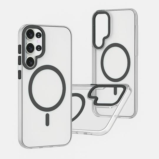 Luxmo Case Hybrid For Samsung Galaxy S25 Ultra Transparent Clear Case Cover (6.9-Inch Black) Mag-Safe Supports Compatible  Military-Grade Drop Protection  Matte Finish Stylish Slim Hard Skin Lightweight Design
