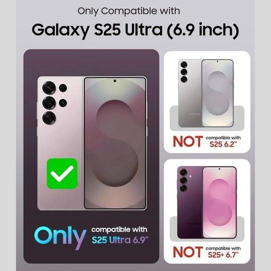 Luxmo Case Hybrid For Samsung Galaxy S25 Ultra Transparent Clear Case Cover (6.9-Inch Black) Mag-Safe Supports Compatible  Military-Grade Drop Protection  Matte Finish Stylish Slim Hard Skin Lightweight Design