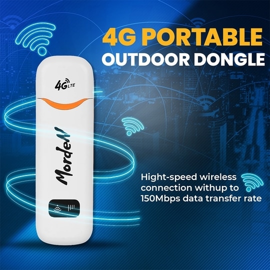 Morden 4G LTE WiFi USB Dongle Stick with All SIM Network Support, Plug & Play 4G Data Card with up to 150Mbps Data Speed (White), tri_Band (T708)