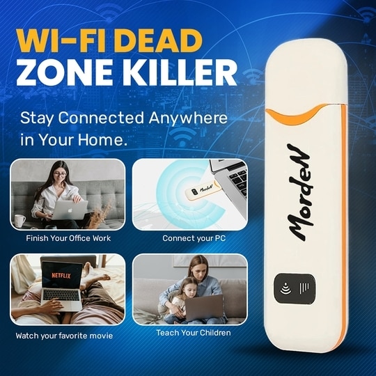Morden 4G LTE WiFi USB Dongle Stick with All SIM Network Support, Plug & Play 4G Data Card with up to 150Mbps Data Speed (White), tri_Band (T708)