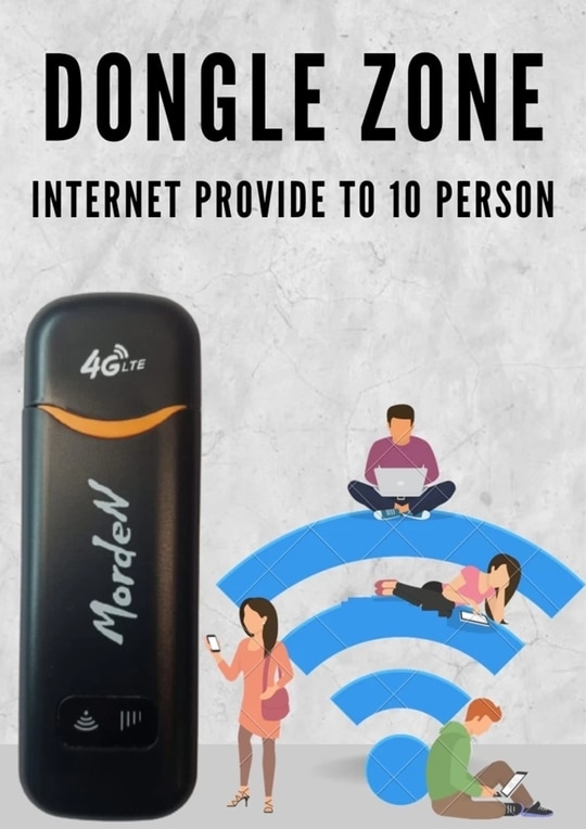 Morden 4G LTE WiFi Dongle with All SIM 4G,5G Network Support, 5+ Person Use Same Dongle, Speed 100Mbps Plug & Play Sim Insert Data Card (Black), BSNL SIm not Supported
