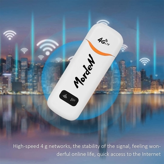Morden 4G LTE WiFi USB Dongle Stick with All SIM Network Support, Plug & Play 4G Data Card with up to 150Mbps Data Speed (White), tri_Band (T708)