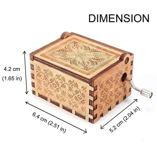 EITHEO Wooden Uniq Carved Hand Crank Happy-Birthday-Multi Theme Music Box