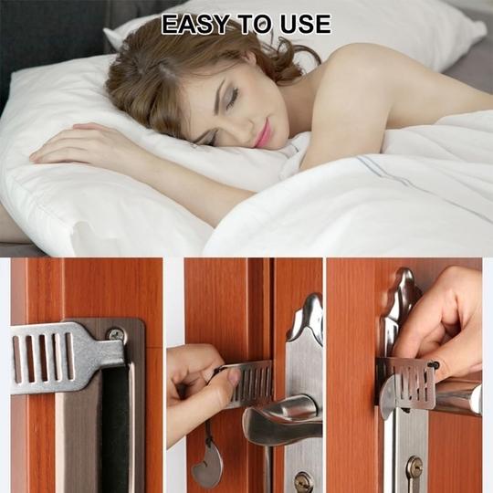 WRUNJI Portable Door Lock Travel Safety Door Lock Security Lock for Home Hotel Apartment and Office Use