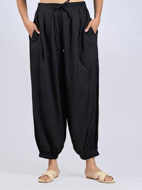Mirayya Women Casual Solid Pattern Relaxed Fit Loose Lightweight Flowy Summer Yoga Ethnic Chic Boho Bliss Gypsy Soul Bohemian Flow Harem Pant -Black
