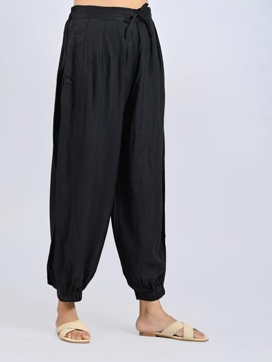 Mirayya Women Casual Solid Pattern Relaxed Fit Loose Lightweight Flowy Summer Yoga Ethnic Chic Boho Bliss Gypsy Soul Bohemian Flow Harem Pant -Black