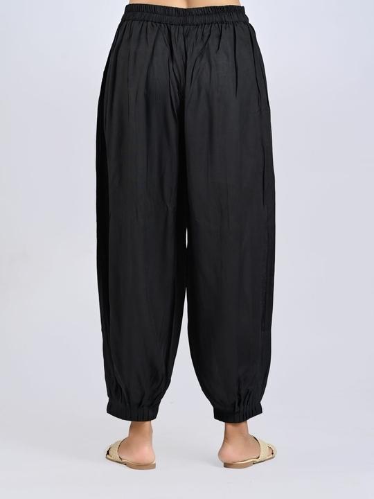 Mirayya Women Casual Solid Pattern Relaxed Fit Loose Lightweight Flowy Summer Yoga Ethnic Chic Boho Bliss Gypsy Soul Bohemian Flow Harem Pant -Black