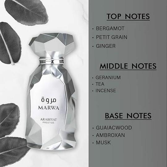 DAY5 Arabiyat Marwa Eau de Parfum 100ml Unisex Natural Spray Perfume with Bergamot, Petitgrain & Ginger Notes for Fresh, Citrusy, Long-Lasting Fragrance