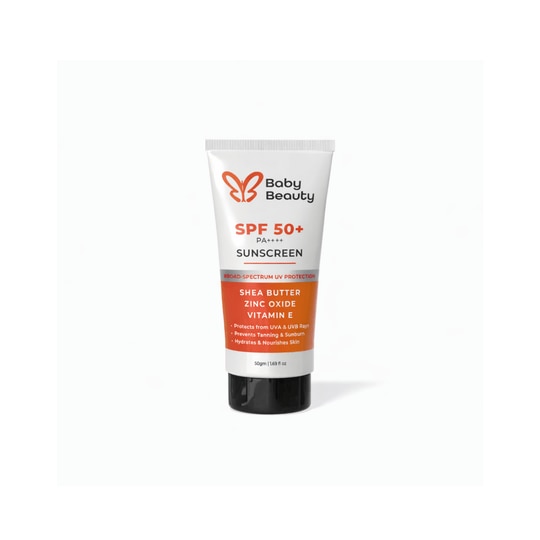 Baby Beauty SPF 50 Sunscreen | Broad Spectrum UVA & UVB Protection | Lightweight & Non-Greasy | No White Cast | Suitable for All Skin Types | Daily Use Face Sunscreen