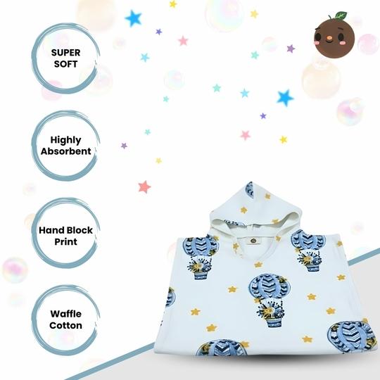 LITTLE CHIKU Hooded Towels for Kids | Soft Cotton Absorbent Bath Poncho with Cute Print | Cozy Hooded Towel for Babies and Toddlers (Design-2)
