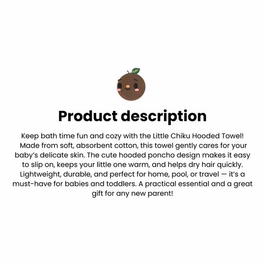 LITTLE CHIKU Hooded Towels for Kids | Soft Cotton Absorbent Bath Poncho with Cute Print | Cozy Hooded Towel for Babies and Toddlers (Design-2)