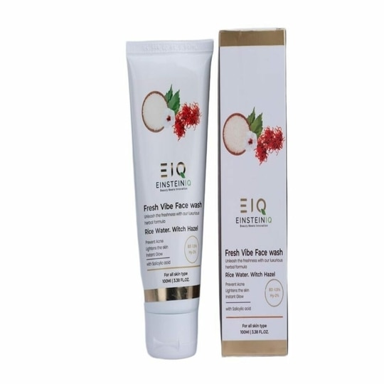 EIQ - EINSTEINIQ Fresh Vibe Face Wash with Rice Water & Witch Hazel | 1.5% Niacinamide, 2% Hyaluronic Acid & .5% Salicylic Acid | Deep Cleansing Formula for Clear Refreshed Skin | Removes Dirt, Oil & Impurities | Non-Drying | 100% Vegan | All Skin Types