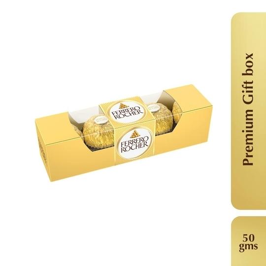 Ferrero Rocher, Exquisite Hazelnut and Milk Chocolate Gift, 4 pieces (50 g) Pack of 2