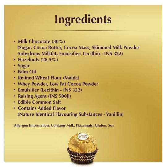 Ferrero Rocher, Exquisite Hazelnut and Milk Chocolate Gift, 4 pieces (50 g) Pack of 2