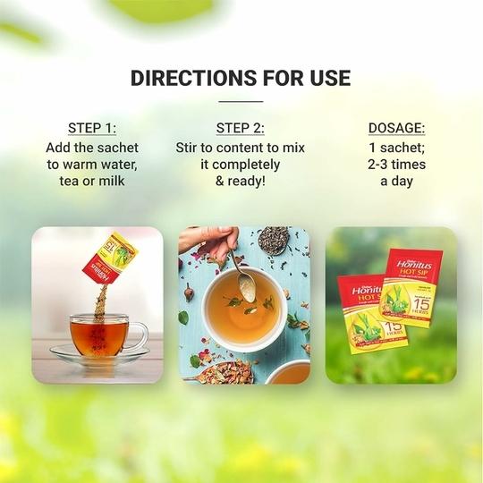 Dabur Honitus Hot Sip - 60 Sachets (4g each) | Pack of 2 (30 Sachets per Box) | 100% Ayurvedic Kadha for Cough, Cold & Sore Throat Relief | Natural Immunity Booster