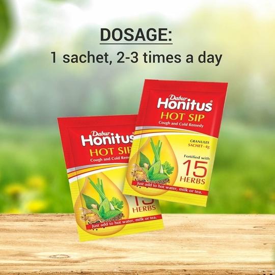 Dabur Honitus Hot Sip - 60 Sachets (4g each) | Pack of 2 (30 Sachets per Box) | 100% Ayurvedic Kadha for Cough, Cold & Sore Throat Relief | Natural Immunity Booster