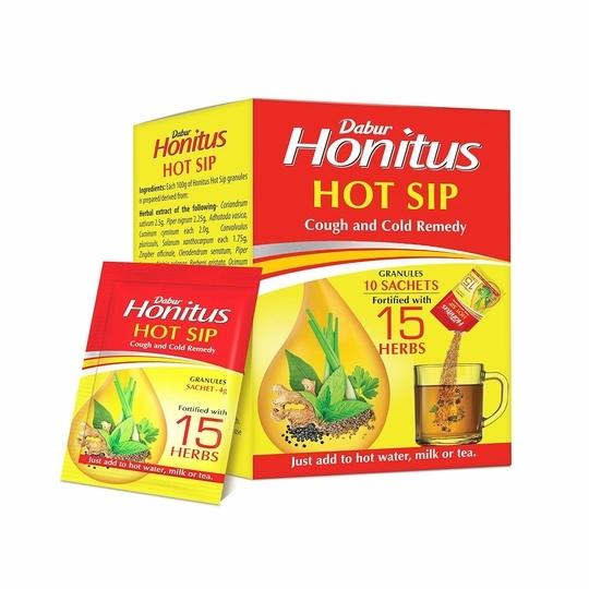 Dabur Honitus Hot Sip - 60 Sachets (4g each) | Pack of 2 (30 Sachets per Box) | 100% Ayurvedic Kadha for Cough, Cold & Sore Throat Relief | Natural Immunity Booster