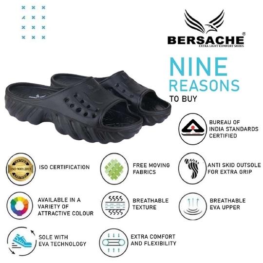 Bersache Extra Soft  Regular wear with Flexibility Sandal for Men's & Boy's Black (6172)