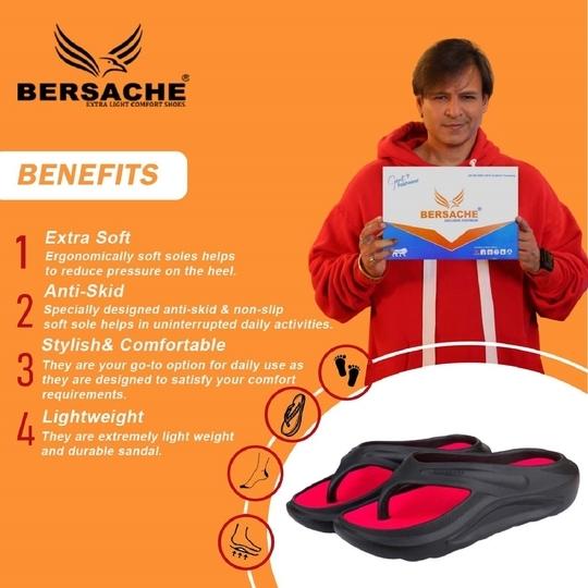 Bersache Extra Soft  Regular wear with Flexibility Sandal for Men's & Boy's Red (6176)