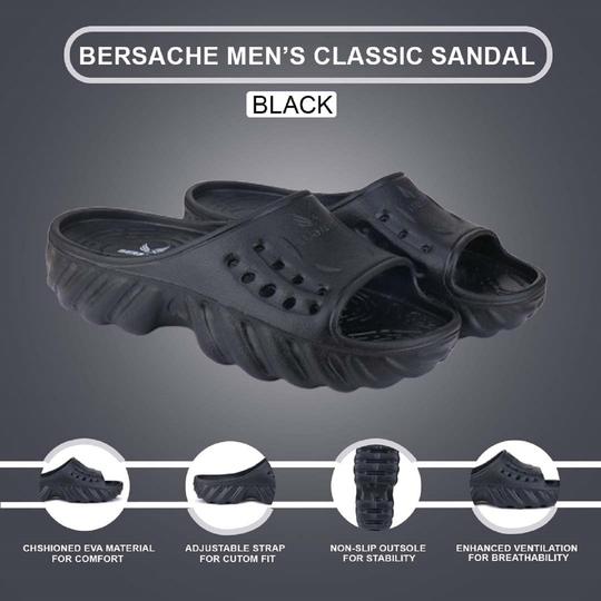 Bersache Extra Soft  Regular wear with Flexibility Sandal for Men's & Boy's Black (6172)