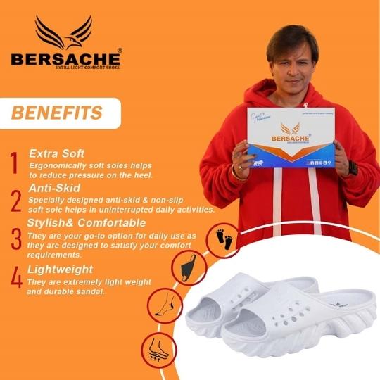 Bersache Extra Soft  Regular wear with Flexibility Sandal for Men's & Boy's White (6173)